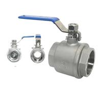 3/4" NPT Female SS 316 Stainless Steel Full Port Ball Valve Vinyl Handle WOG1000 DN20 Female Valve Vinyl Handle Valves