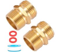 3/4 npt to Garden Hose Adapter,3/4” GHT Male to 3/4” NPT Male Connector, Brass Garden Hose Convert Adapter Fitting, Garden Hose Thread to 3/4" Male Pipe Thread, with Extra 2 Washers