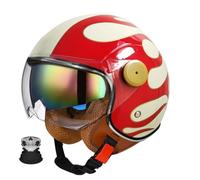 3/4 open face motorcycle helmet, unisex adult open face helmet with double visor, removable liner, retro style motorcycle half helmet, ECE certified C,L59-60CM