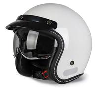 3/4 Open Face Motorcycle Helmets German Style Half Shell Helmet DOT/ECE Approved, Motorbike Crash Half Helmet For Adult Men And Women White, XL:61-62CM