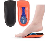 3/4 Orthotics Shoe Insoles, Plantar Fasciitis Relief Arch Support Shoe Inserts for Women and Men, Heel Cushion Increase Insoles Cups for Heel Pain Relief, Flat Feet Over-Pronation, Running Walking (S)