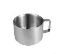3.4 oz Stainless Steel Espresso Cup Constructed with Double Layer 304 Steel and Integrated Handle for Stable Grip (1pc)