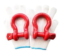 3/4" Shackle Red D Ring Shackles 4.75T D Ring Towing Heavy Duty Shackle Galvanized & Poweder Coated Anchor Shackle Forged Steel Shackles Max 28.5 Ton (57,000 Lbs) Break Strength Shakle Pack of 2