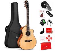 3/4 Size Electric Acoustic Guitar, 36 Inch Acoustic Electric Guitar, Cutout Acoustic Guitar Pack for Beginners and Students, Spruce Top, Guitar