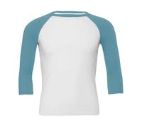 3/4 Sleeve Baseball T-Shirt Bella + Canvas Blanc S