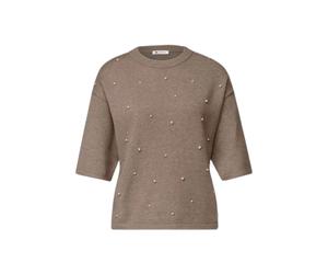 3/4 Sleeve Beaded Top for Women Street One Beige 36