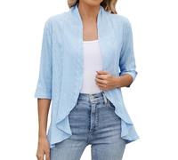 3/4 Sleeve Cardigans for Women UK - Light Blue Jacket Women - Summer Cardigan Long Lightweight Summer Jackets Summercoat Size 22 Long Sleeve Bomberjacket Oversized Cardigan
