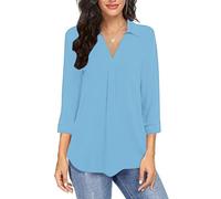 3/4 Sleeve Tops for Women UK Womens UK Womens Blouses Size 14 Ladies Sparkly Tops Floral for Women Cotton Shirts Size 24 Butterfly Light Blue