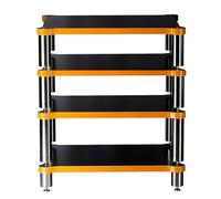 3/4-Tier Cabinet for Record Player & Media Storage Adjustable Shelves Modern Black Finish Stylish Audio Stand for Vinyl Records & Video Equipment (60 * 93 * 48cm)