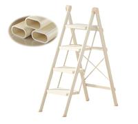3/4 - Tier Foldable Step Stool, Heavy - Duty Steel Frame, Non - Slip Steps, Ideal For Household Tasks, White Compact Step Stool(4 step)