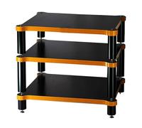 3/4-Tier HIFI Audio Cabinet with Adjustable Shelves Record Player Stand & Media Storage Modern Black Perfect for Home Theater & Entertainment Center (60x60.5x48cm)