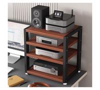 3/4 Tier Hifi Speaker Stand - Small Media Cabinet for Home Theater, Audio Video Turntable Rack, Game Console & TV Amplifier Tower - Durable Electronic Equipment Shelf