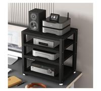 3/4 Tier Hifi Speaker Stand - Small Media Cabinet for Home Theater Stereo System Turntable Game Console TV Amplifier - Stylish Audio Rack Tower for Electronic Equipment