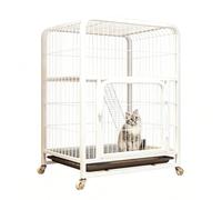 3/4 Tiers Cat Cage House Indoor Large Cat Crate with Cats Toilet (White,2nd-71x44x100cm)
