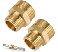 3/4 to 1/2 Brass Hex Nipple Connector, 2Pcs External Thread Brass Hex Double Nipple Reducing Connector 3/4" Male to 1/2" Male BSP Nipples Fitting Water Pipe Reducer for Pipe Connecting Conversion