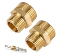 3/4 to 1/2 Brass Hex Nipple Connector, 2Pcs External Thread Brass Hex Double Nipple Reducing Connector 3/4" Male to 1/2" Male BSP Nipples Fitting Water Pipe Reducer for Pipe Connecting Conversion