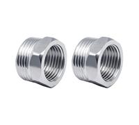 3/4 to 1/2 Inch Hex Bushing Reducer, Leak-Free 304 Stainless Steel BSP Male to Female Threaded Pipe Fitting Adapter Connector for Home DIY Plumbing Water Gas, 2 Pack