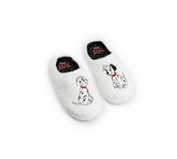 Disney 101 Dalmatians Women's White Mule Slippers | Fluffy Indoor Lounging Footwear | Comfortable Slippers Featuring Iconic Characters | Perfect for Relaxing at Home Merch - 3-4 UK