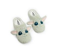 Star Wars Grogu Unisex Adults Green Mule Slippers | 3D Ears Fluffy Home Wear for Movie Fans | Cosy Loungewear | Character Footwear for Relaxing Evenings Merch - 3-4 UK