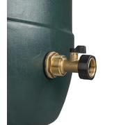 3/4" Water Butt Replacement Faucet - Brass Metal Lever Tap with UK Bib Outlet & Hose Barb Adapter,Quick Connect Garden Hosepipes (Brass Valve)