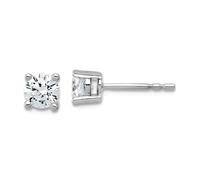 3/4 Weight in Carat Lab Grown Diamond VS+ F+ Round 4 Prong Heavy Weight Earrings 5x5mm Wide Stud Earring for Women