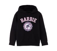 Barbie Girls Hoodie | Black Checked Collegiate Logo Graphic Hooded Sweatshirt | Retro Long Sleeve Fashion Hoody | Graphic Hoodie for Kids | Doll Movie Merchandise Gift for Children & Teens