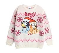 (3-4 Years, Beige) Bluey Girls Character Christmas Jumper