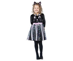 (3-4 Years, Black/Pink) Smiffys Girls Cat Costume Set