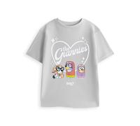 Bluey Short Sleeved T-Shirt | Light Grey | Official Merch | Size: 3-4 Years Bluey Grey 3-4 Years