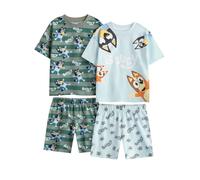 (3-4 Years, Green/Blue) Bluey Boys Bluey & Bingo Short-Sleeved Short Pyjama Set (Pack of 2)