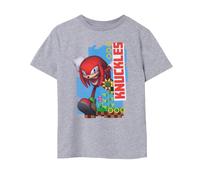(3-4 Years, Grey Marl) Sonic The Hedgehog Childrens/Kids Knuckles Short-Sleeved T-Shirt