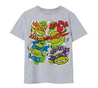 (3-4 Years, Grey Marl) Teenage Mutant Ninja Turtles Childrens/Kids Faces T-Shirt