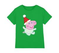 (3-4 Years, Kelly Green) Peppa Pig Childrens/Kids Evie Pig Santa Hat T-Shirt