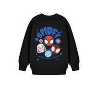 Marvel Spiderman Spidey & His Amazing Friends Boys Black Sweatshirt Comics Superhero Kids Jumper | Spidey & Pals Graphic Top for Boys | Licensed Apparel | Childrens Clothing Gift
