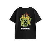 Minecraft Creeper Black Graphic Tee | Boys Short Sleeve T-Shirt | Casual Movie Merchandise Movie Theme Apparel for Kids | Classic Crew Neck Top - 3-4 Years