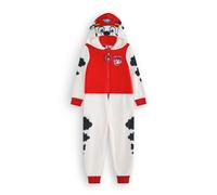 Paw Patrol Marshall Onesie for Boys & Girls | Kids All in One Sleepsuit Pyjamas in White & Red | Unisex Nightwear Jumpsuit Embroidered Hood with 3D Ears | TV Series Character Merchandise Gift