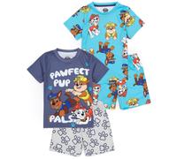 Paw Patrol Boys Pyjama Set | 2 Pack Multicoloured Short Sleeve T-Shirt with Shorts PJs For Kids | Marshall, Rubble & Chase The Rescue Pups | TV Series Merchandise Gift for Children & Toddlers