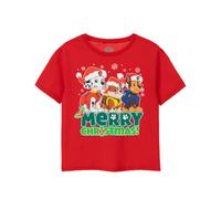 Paw Patrol Merry Christmas Little Boys Red Short-Sleeved T-Shirt | Celebrate with Chase, Marshall, and Rubble - Join Your Pals Little Boys Tee