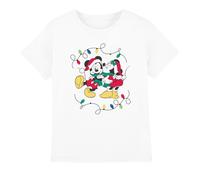 (3-4 Years, White) Disney Childrens/Kids Mickey & Minnie Mouse Kiss Christmas T-Shirt