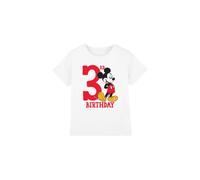 (3-4 Years, White) Disney Childrens/Kids Mickey Mouse 3rd Birthday T-Shirt