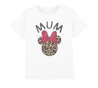 (3-4 Years, White) Disney Childrens/Kids Mum Minnie Mouse Leopard Print Mothers Day T-Shirt