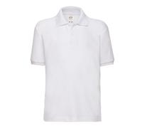 (3-4 Years, White) Fruit of the Loom Childrens/Kids 65/35 Pique Polo Shirt