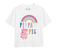 (3-4 Years, White) Peppa Pig Girls Doodle Outline T-Shirt