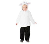 (3-4 Years, White) Smiffys Toddler Lamb Costume Top & Bottoms