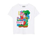 (3-4 Years, White) Sonic The Hedgehog Childrens/Kids Amy Short-Sleeved T-Shirt