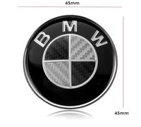 (3#) 45mm Badge Emblem Steering Wheel Airbag Sticker Logo For BMW Car Carbon Black/Blue/Red