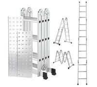 3.46m Heavy Duty Lightweight Aluminium Folding and Ladders Extendable Multi-Purpose Work Platform Combination Ladder - Step/Stair ladders decorating