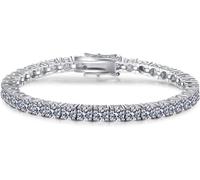 3-4mm Moissanite Tennis Bracelets for Women D Color VVS1 Diamond S925 Silver with Certificate, 4MM,Diamond Bracelets