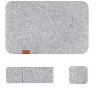 3-4Pcs Felt Placemats and Coaster Sets, Washable Table Mats for Kitchen Bistro Dining Table(3pcs-silver)