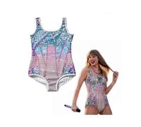 (3-4Years, One size) Kids Taylor Swiftie Print Swimsuit One Piece Swimwear Stage Performance Costume